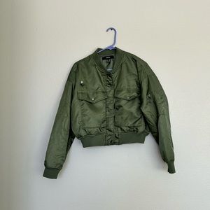 Forever 21 green bomber jacket